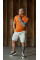 Orange men's polo 55% hemp 45% cotton