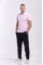 Pink men's polo 55% hemp 45% cotton