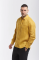 Mustard men's shirt made of 55% hemp 45% cotton