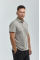 Gray men's polo 55% hemp 45% cotton