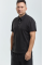 Black men's polo 55% hemp 45% cotton