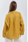 Mustard women's blouse with wide sleeves made of 100% hemp