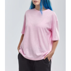 Camiseta rosa de mujer 55% cáñamo 45% algodón